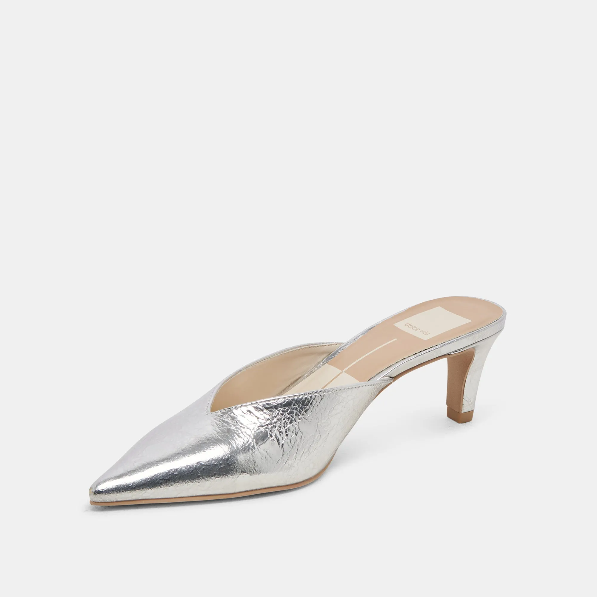 SARINA HEELS SILVER DISTRESSED LEATHER