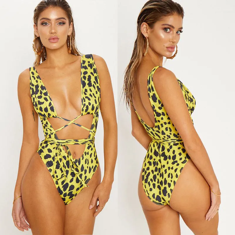 Serpentine Leopard Printed Women Swimsuit