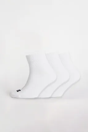 Sports Cotton Sock Ankle 3 Pack - White