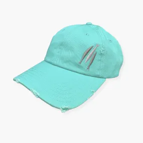 Three Fish Teal Hat - Distressed