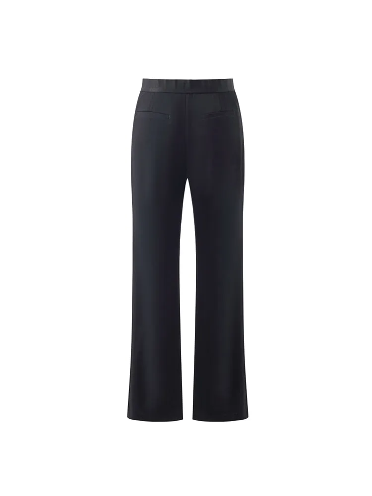 Triacetate Micro-Flared Slit Women Pants