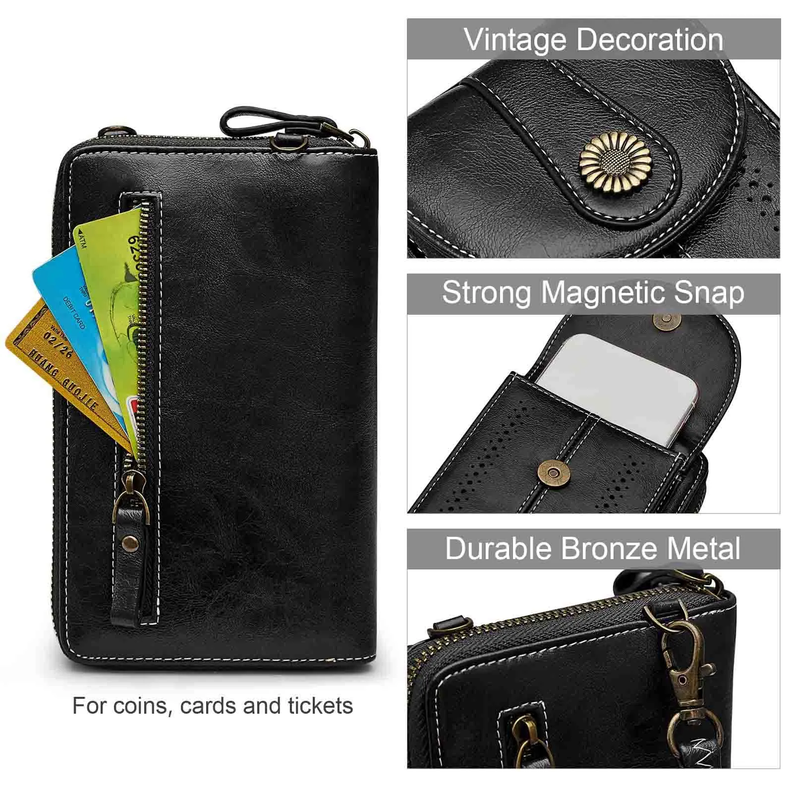 Women Rfid Blocking Crossbody Cell Phone Purse