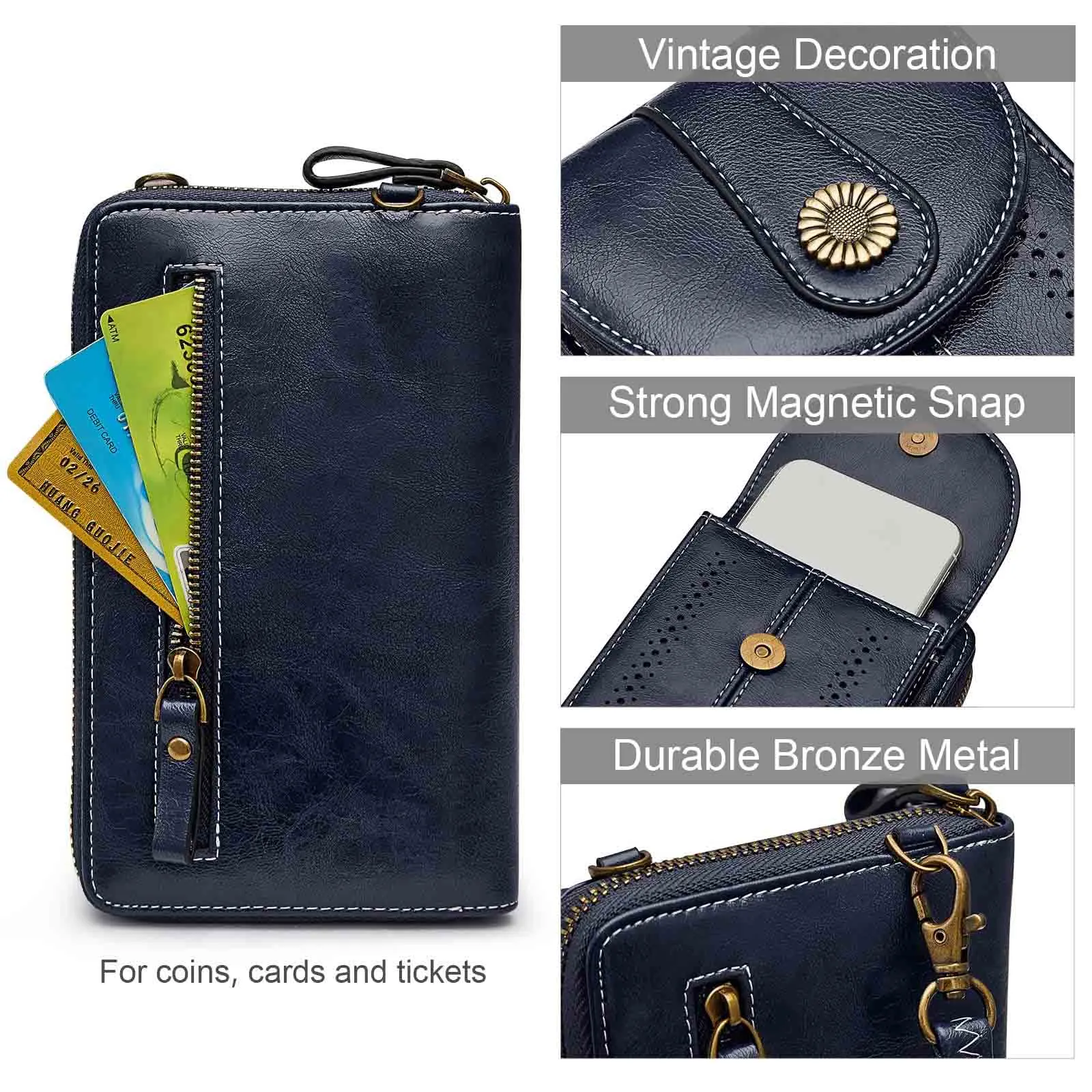 Women Rfid Blocking Crossbody Cell Phone Purse