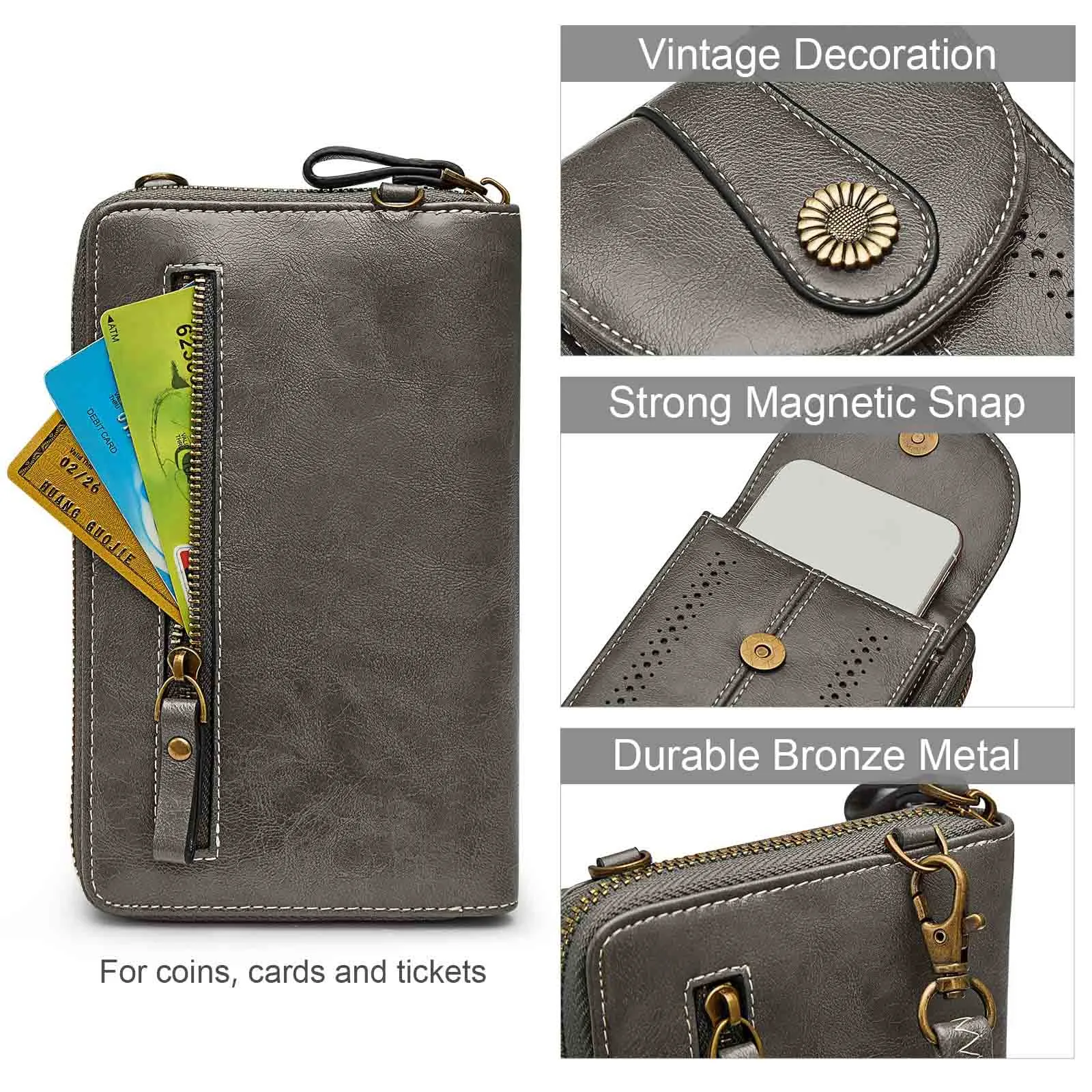 Women Rfid Blocking Crossbody Cell Phone Purse